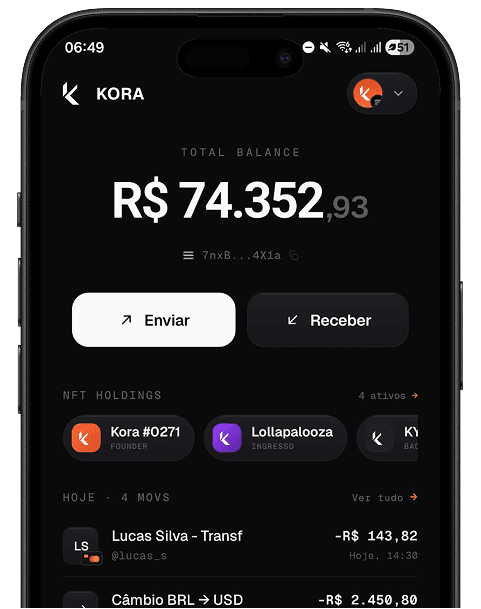 Preview do app Kori